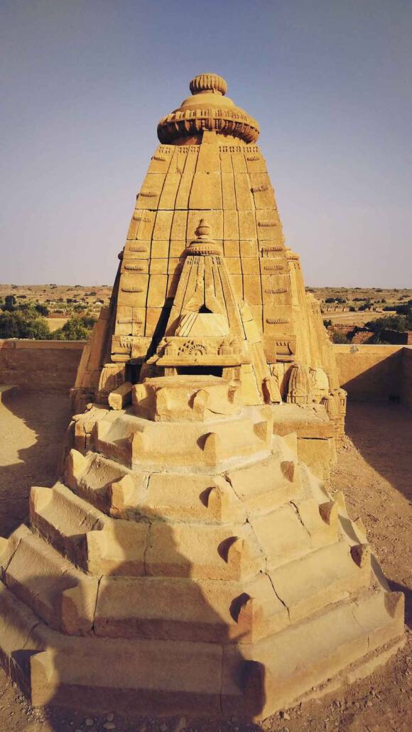 Ancient temple structure in Kuldhara village, standing as a reminder of its rich past.