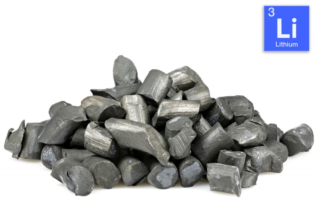 Lithium rocks extracted from mineral-rich regions in India, representing a key component in EV batteries and clean energy technologies