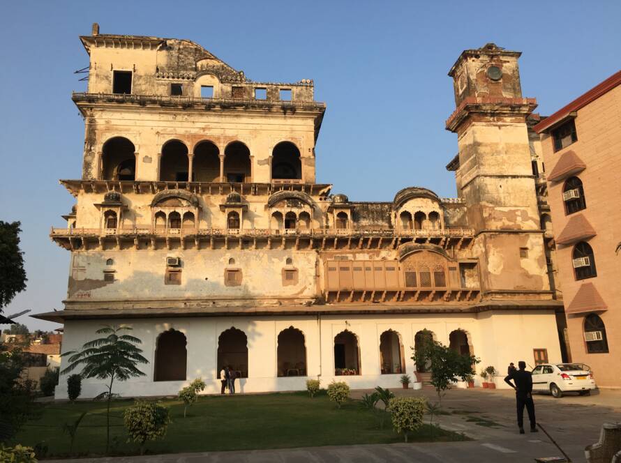 Main entrance of Lohagarh Fort in Bharatpur, built with massive stone walls